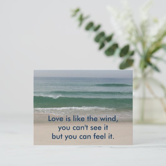 Inspirerend kaart: Liefde is als de wind Briefkaart (Staand voorkant)