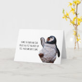 Inspirerend Kaart - Penguin Haiku (Gele Bloem)