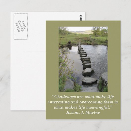 Inspirerend kaart; Uitdaging 1 - Briefkaart (Voorkant / Achterkant)