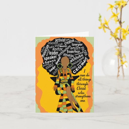 Inspirerend Kaart van Afrikaanse Amerikaanse vrouw (Gele Bloem)