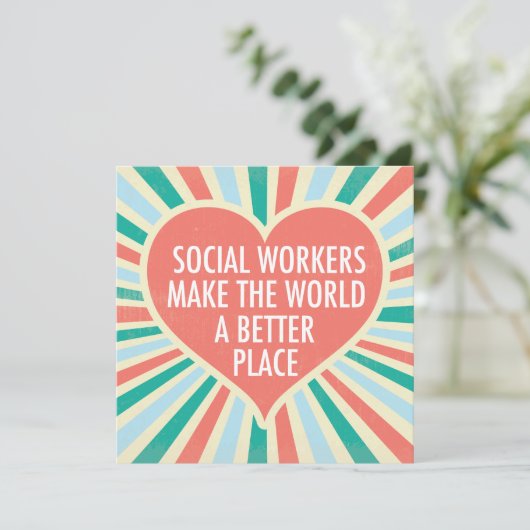 Inspirerend Kaart van de sociale werker (Staand voorkant)