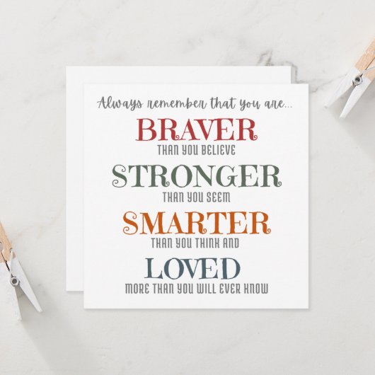 Inspirerend Kaart voor Dochter (Voorkant / Achterkant in situ)