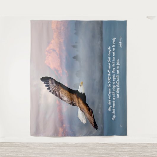 Inspirerend Kale Adelaar Bijbelvers Jesaja 40 Wandkleed (Voorkant)