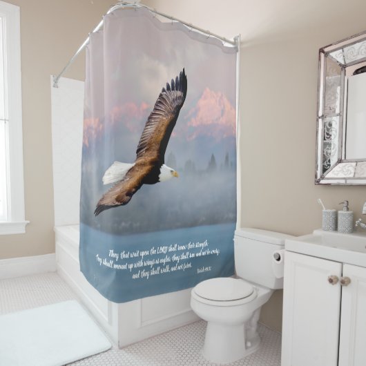 Inspirerend Kale Adelaar Schrift Verse Jesaja 40 Douchegordijn (In situ)