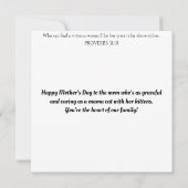 Inspirerend kat mam kitten bloemig Moederdag Kaart (Achterkant)