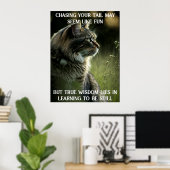 Inspirerend Kat Poster met Motivatie Citaat (Thuiskantoor)
