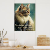 Inspirerend Kat-Poster met productiviteitskaartje Poster (Keuken)