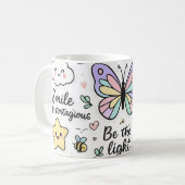 Inspirerend Kawaii-Boho Butterfly Sticker Sheet Koffiemok (Voorkant links)
