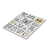 Inspirerend Kawaii-Boho Butterfly Sticker Sheet Tegeltje (Zijkant)