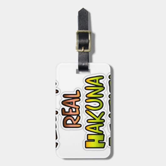 Inspirerend "Keep It Real Hakuna Matata" kunst Bagagelabel (Voorkant verticaal)