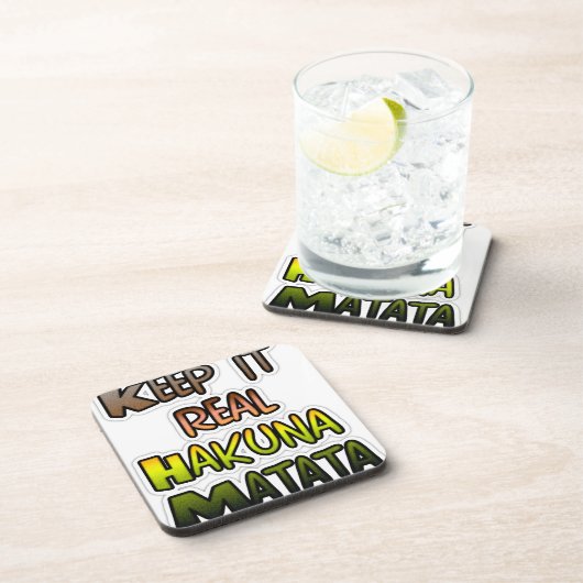 Inspirerend "Keep It Real Hakuna Matata" kunst Bier Onderzetter (Rechterzijde)