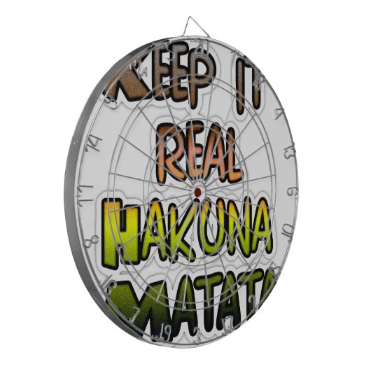 Inspirerend "Keep It Real Hakuna Matata" kunst Dartbord (Voorkant Links)