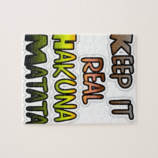 Inspirerend "Keep It Real Hakuna Matata" kunst Legpuzzel (Horizontaal)