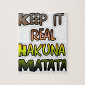 Inspirerend "Keep It Real Hakuna Matata" kunst Legpuzzel (Verticaal)