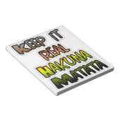 Inspirerend "Keep It Real Hakuna Matata" kunst Notitieblok (Schuin)
