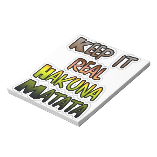 Inspirerend "Keep It Real Hakuna Matata" kunst Notitieblok (Linkerzijde)