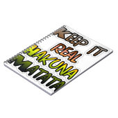 Inspirerend "Keep It Real Hakuna Matata" kunst Notitieboek (Linkerzijde)
