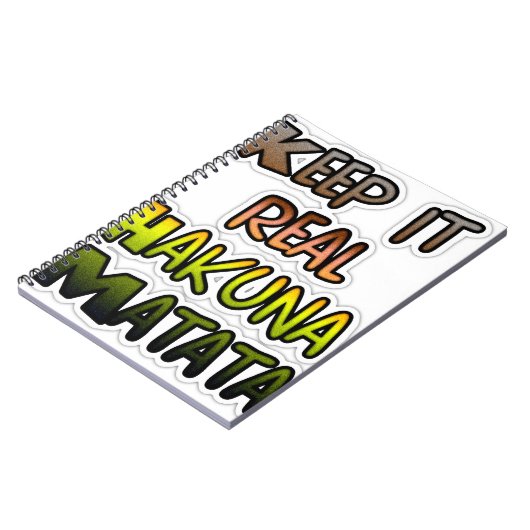 Inspirerend "Keep It Real Hakuna Matata" kunst Notitieboek (Linkerzijde)