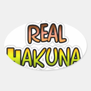 Inspirerend "Keep It Real Hakuna Matata" kunst Ovale Sticker