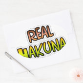 Inspirerend "Keep It Real Hakuna Matata" kunst Ovale Sticker (Envelop)