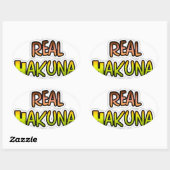 Inspirerend "Keep It Real Hakuna Matata" kunst Ovale Sticker (Vel)