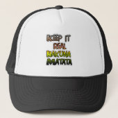 Inspirerend "Keep It Real Hakuna Matata" kunst Trucker Pet (Voorkant)