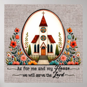 Inspirerend Kerk Huis Schrift/Sublimatie Poster