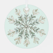 Inspirerend Kerst Rustiek Groen Gouden Boog Metalen Ornament (Achterkant)