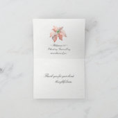 Inspirerend kerst Waterverf Poinsettia Bedankkaart (Binnen)