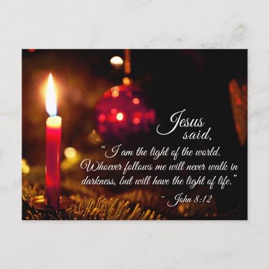 Inspirerend kerstbijbel Verse, John 8:12 Briefkaart (Voorkant)