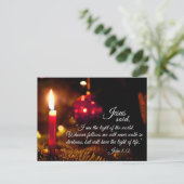 Inspirerend kerstbijbel Verse, John 8:12 Briefkaart (Staand voorkant)