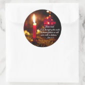 Inspirerend kerstbijbel Verse John 8:12 Ronde Sticker (Tas)