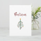 Inspirerend kerstboom Believe Santa Feestdagenkaart (Staand voorkant)