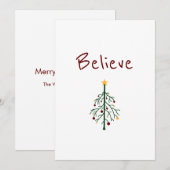 Inspirerend kerstboom Believe Santa Feestdagenkaart (Voorkant / Achterkant)