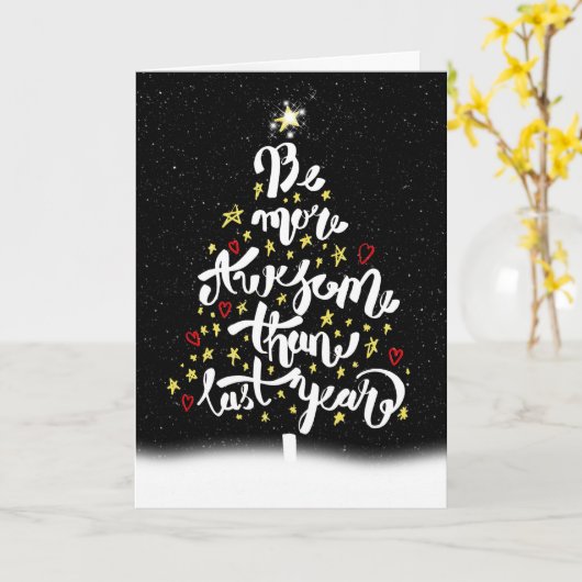 Inspirerend kerstboomcitaat kaart (Gele Bloem)