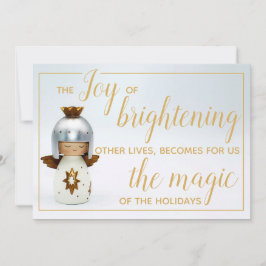 Inspirerend kerstcitaat met engelse en goudtekst