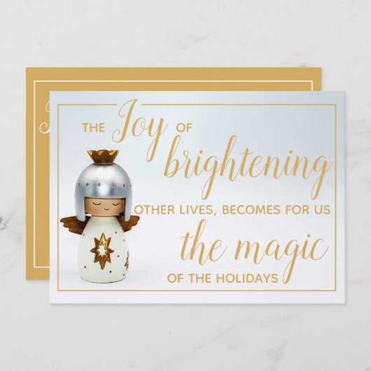 Inspirerend kerstcitaat met engelse en goudtekst (Voorkant / Achterkant)