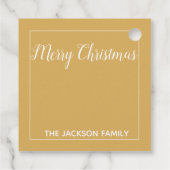 Inspirerend kerstcitaat met engelse en goudtekst bedankjes labels (Achterkant)