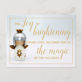 Inspirerend kerstcitaat met engelse en goudtekst briefkaart