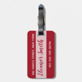 Inspirerend kerstcitaat met rode versiering bagagelabel (Achterkant verticaal)