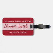 Inspirerend kerstcitaat met rode versiering bagagelabel (Achterkant horizontaal)