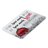 Inspirerend kerstcitaat met rood ornament magneet (Linkerzijde)