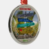 Inspirerend kerstkerststrand, aangepast metalen ornament (Rechts)