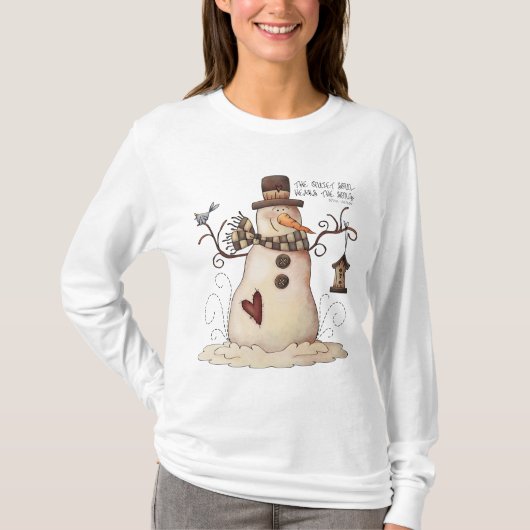 Inspirerend kerstsnowman-vrouwtjes t-shirt (Voorkant)