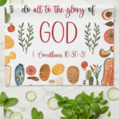 Inspirerend keukenhanddoek met bijbelvers (Gevouwen)