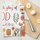 Inspirerend keukenhanddoek met bijbelvers (Quarter Fold)