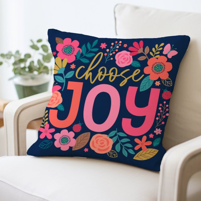 Inspirerend Kies Joy Floral Kussen, Motivatie Kussen (Creator heeft geüpload)
