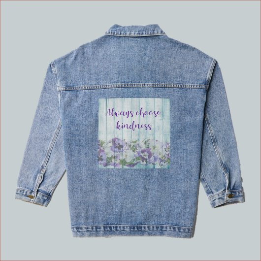 Inspirerend Kindness Blue Floral Denim Jacket