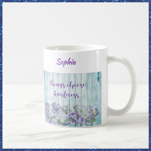 Inspirerend Kindness Blue Floral Koffiemok