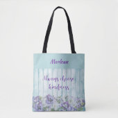 Inspirerend Kindness Blue Floral Tote Bag (Voorkant)